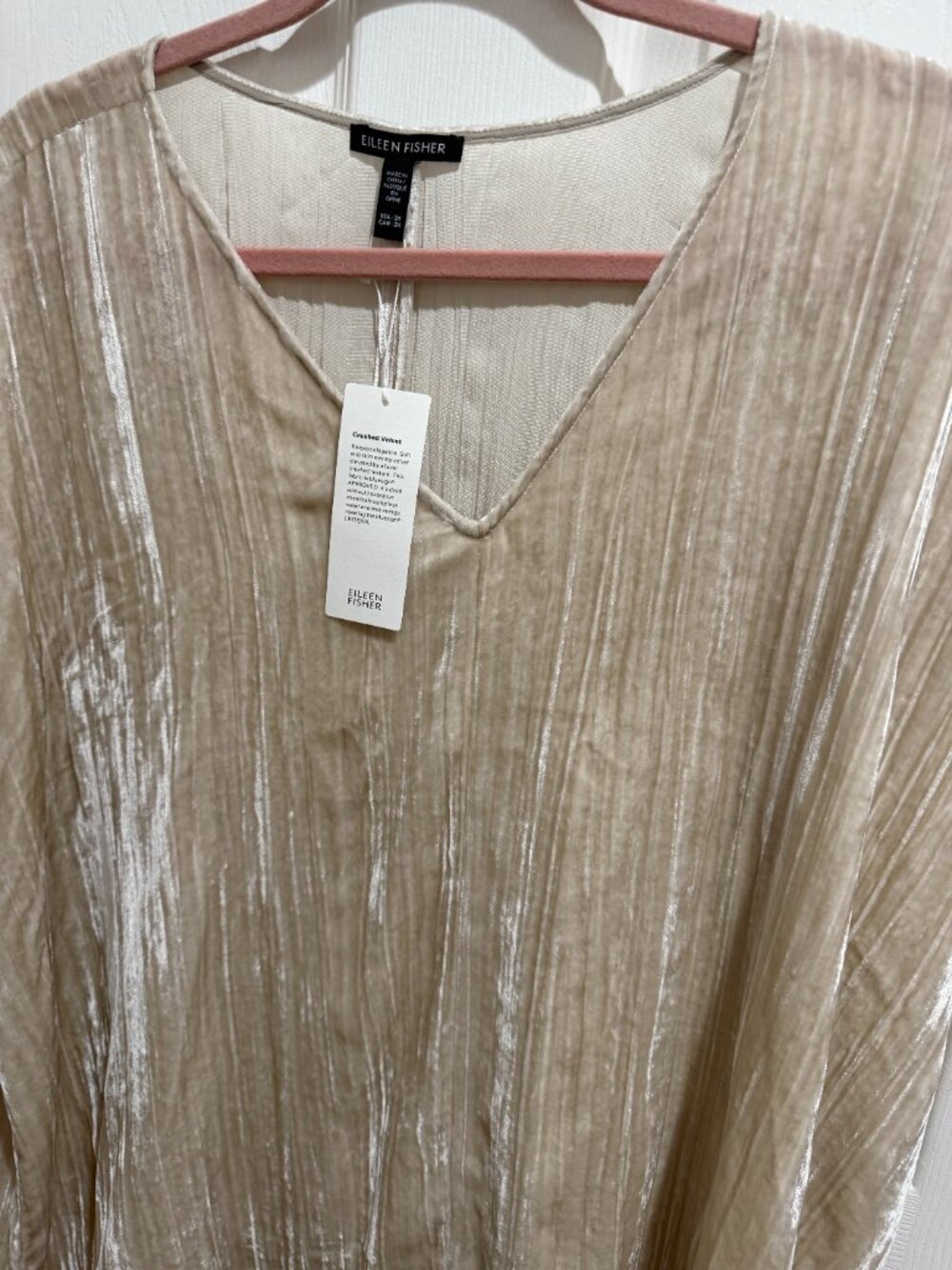 Eileen Fisher NWT Crushed Velvet & Silk Plus Size Top/GORGEOUS!!